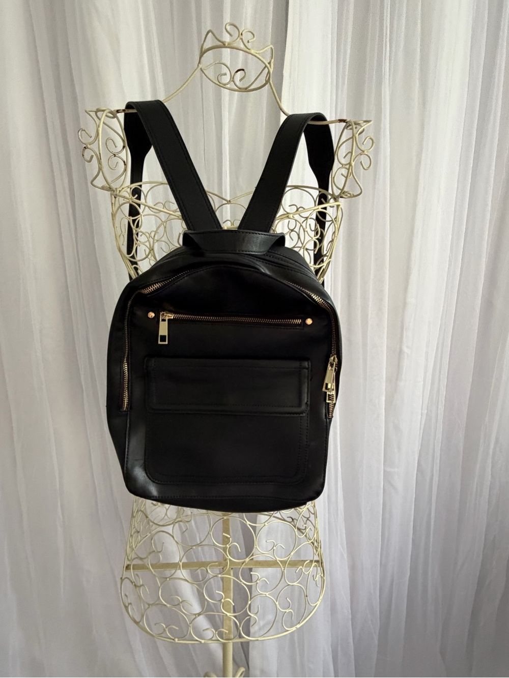 GAP Black Backpack with Gold Hardware
